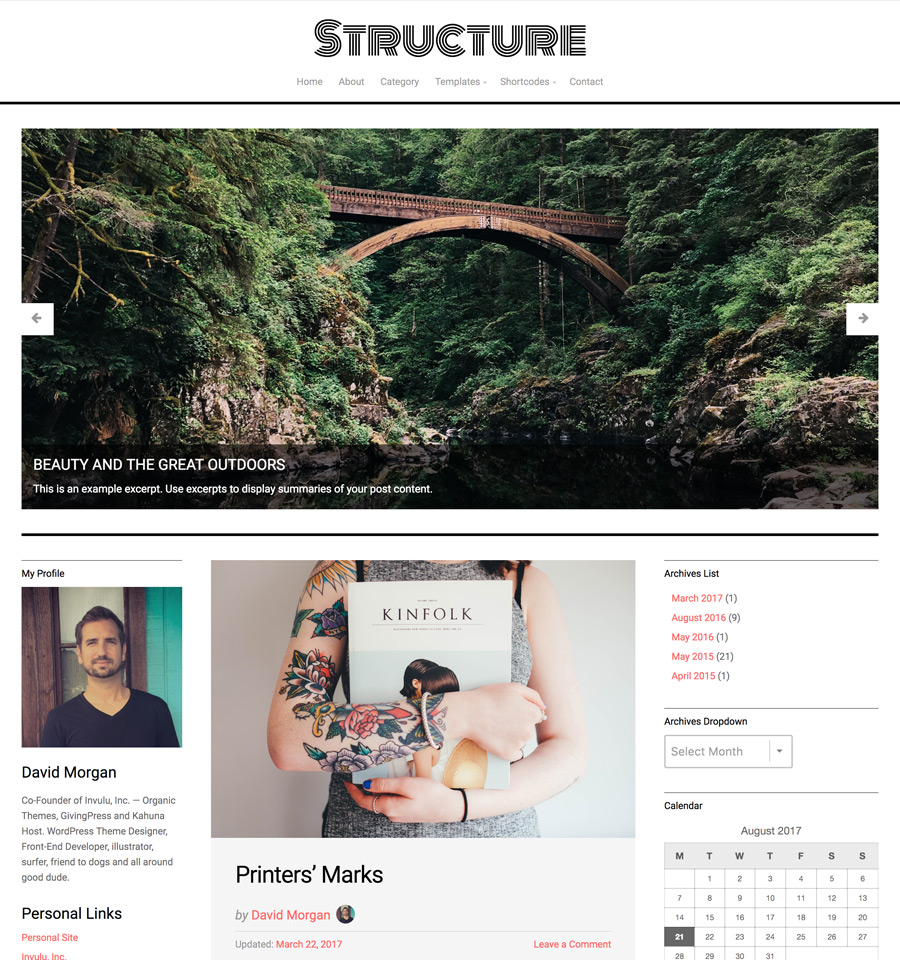 WordPress Structure Theme