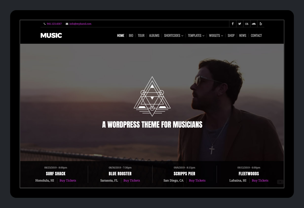 A Free Wordpress Theme For Musicians And Bands