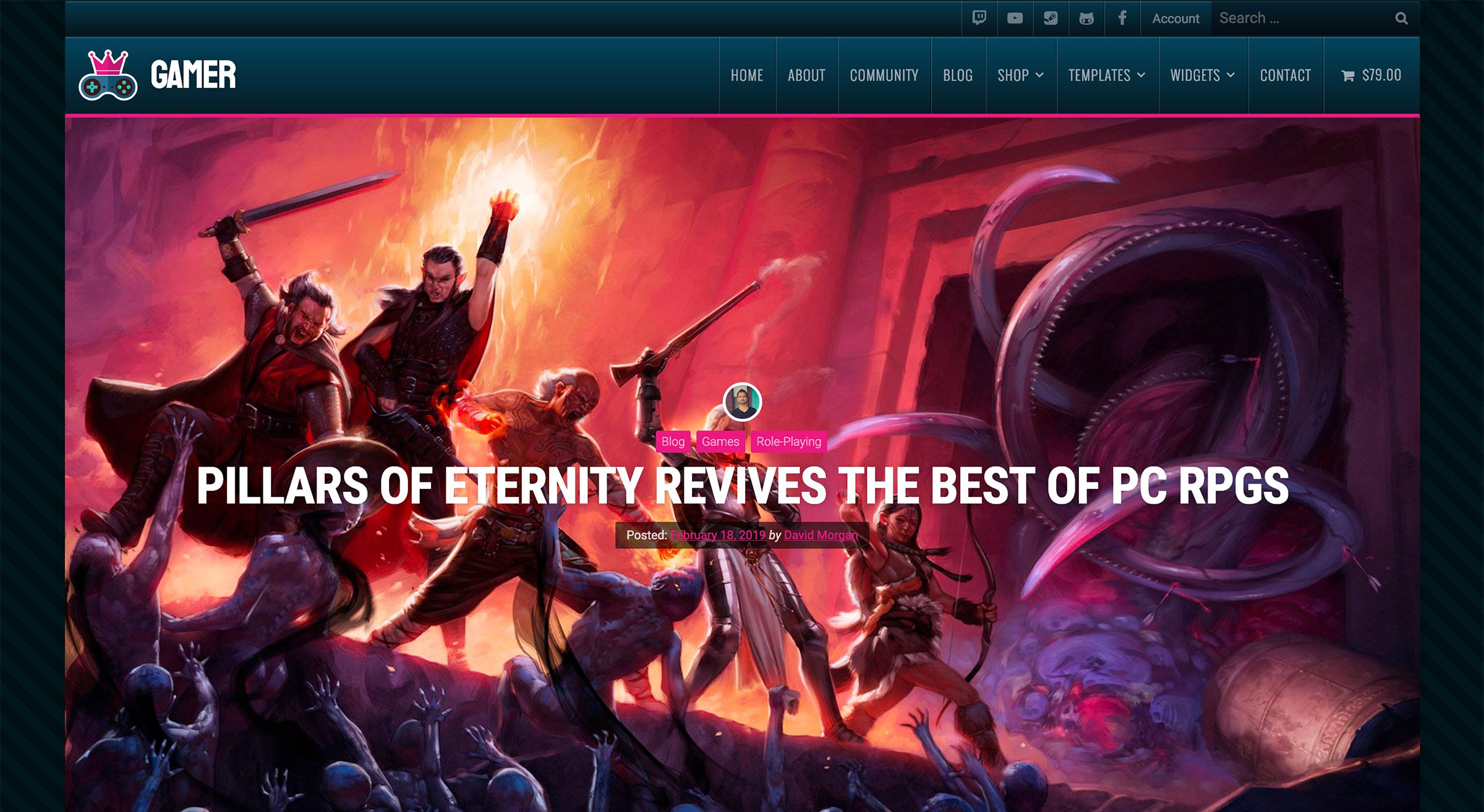 A Wordpress Gaming Theme For Guilds And Developers