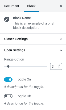 WordPress Block Settings