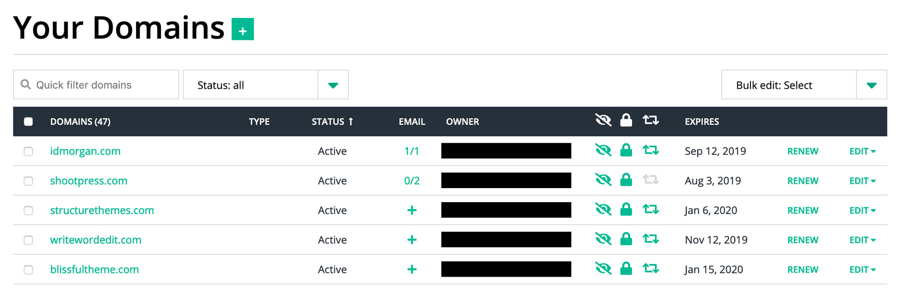 Hover Domain Management