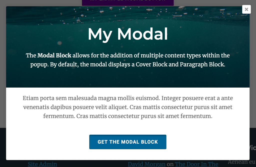 WordPress Modal Popup Block