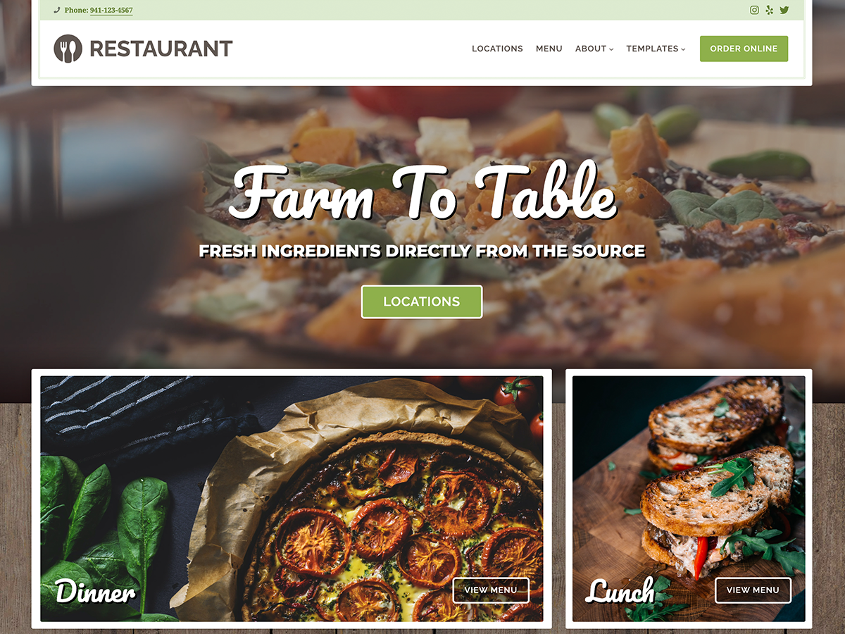 Rest wordpress. Mono block restorant.